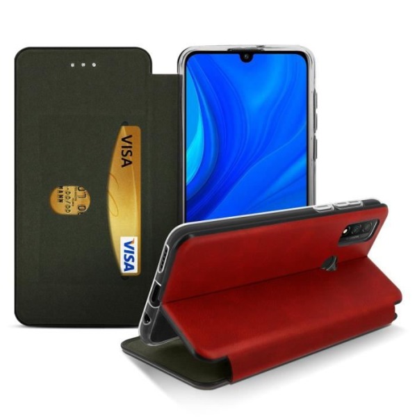 Etui - Huawei - P smart 2020 - Läder av ko - Röd - Videostöd Röd