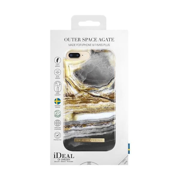 Coque för iPhone 6 Plus/7 Plus/8 Plus Modellen Fashion Case Marmor Cosmos IDEAL OF SWEDEN Guld Flerfärgad