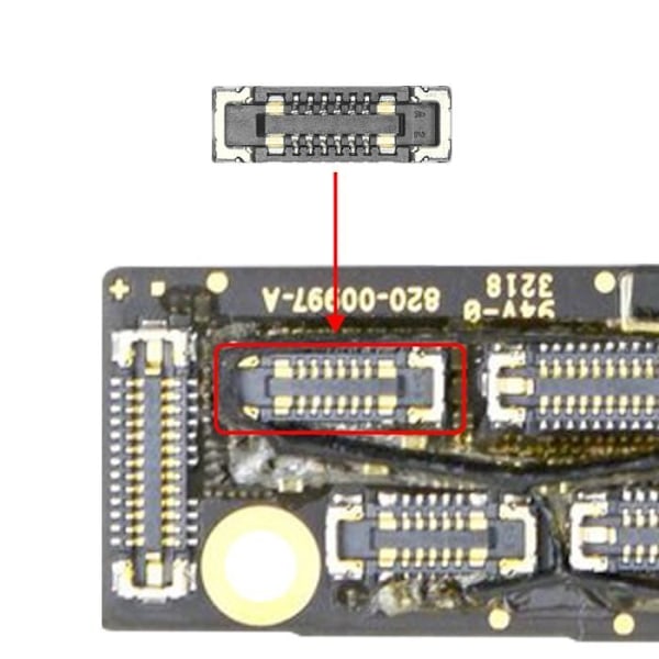 FPC-liittimen virtapainike iPhone XS:lle ja XS Max Blackille Svart