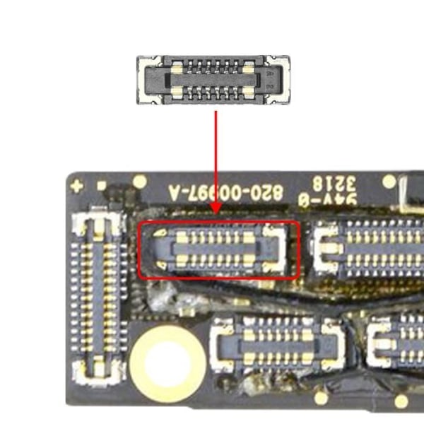Power Button FPC Connector - AVIZAR - iPhone XS och XS Max - Svart - Kvalitetsersättningsdel Svart