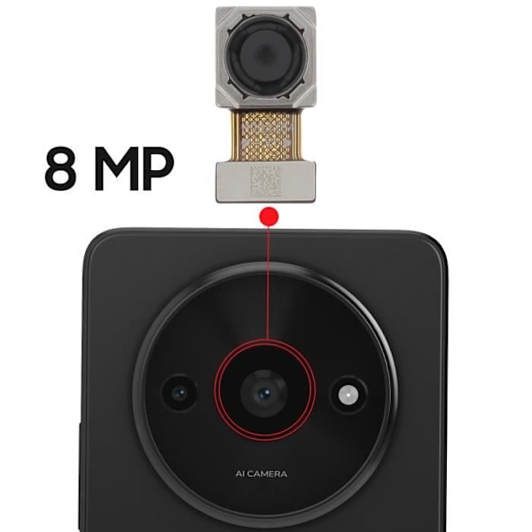 Päätakakamera Xiaomi Redmi A3 8MP Relife Blackille Svart