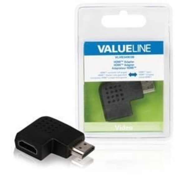 HDMI-adapter - Valueline - Lige venstre/højre - Sort - HDMI-stik - Fjernsyn