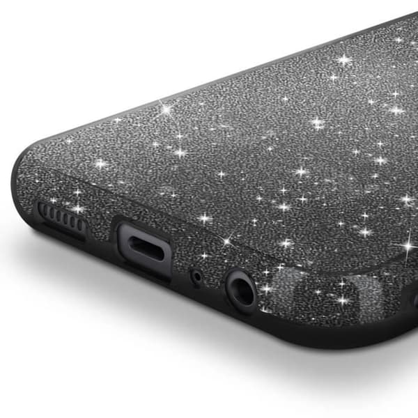 Glitrende Cover - AVIZAR - Samsung Galaxy A05S - Stødabsorberende - Glamour Design - Sort Svart