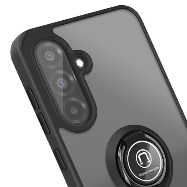 Cover til Galaxy A37 med ringstøtte og magnetisk fastgørelse i sort Svart