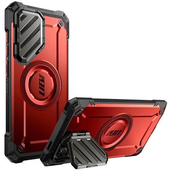 Coque MagSafe för Samsung S25 Ultra Stötfångare Kameraskydd Stöd Supcase Röd Röd