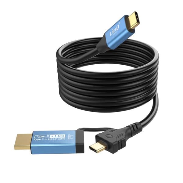 USB-C till HDMI 4K 60Hz 1.8m Skärmad LinQ Svart Videoadapterkabel