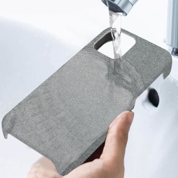 Coque iPhone 12 / 12 Pro - Apple - Hård - Tygliknande yta - Spårfri - Vattentvättbar Grå