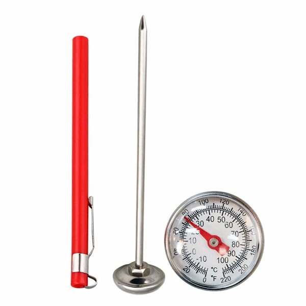 Termometer i rostfritt stål för livsmedel, mjölktermometer, 0-100 ℃, kök, 127 mm