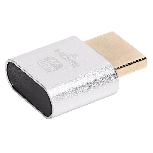 High Definition Multimedia Interface Dummy Plug HotSwappable 4K Display Emulator (Sølv)