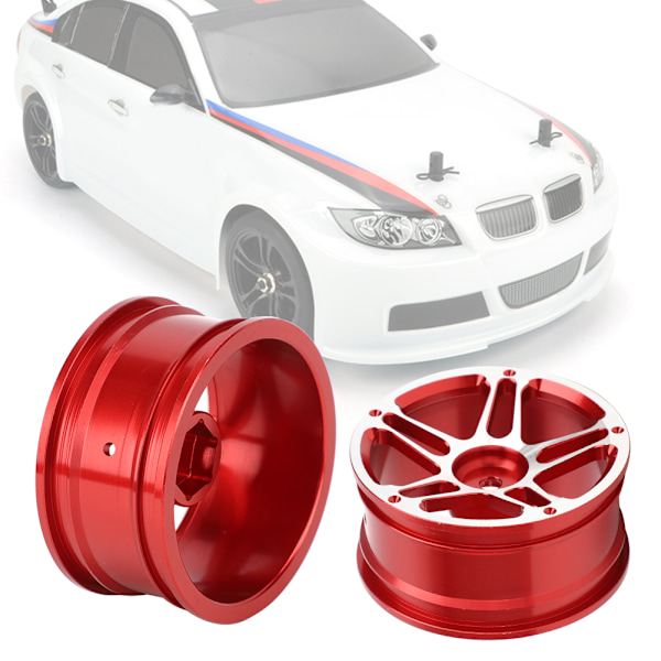 4 kpl 1,9 tuuman alumiiniseosmetalliset pyörännavat 1:10 kauko-ohjattavaan RC-kiipeily-/driftautoautoon, punainen