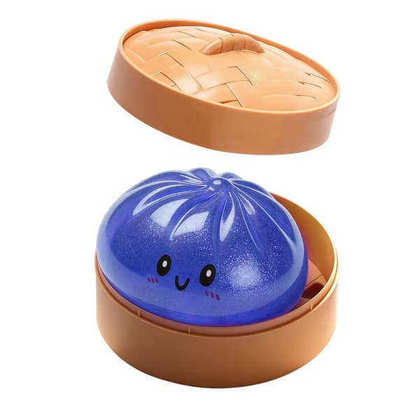 Glittering Dumplings, Adorable Glittering Dumpling Gift Box, Relieves Anxiety with its Soft, Squeezable Dough for Stress Relief (Blue) Blue Blue