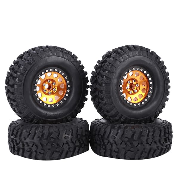 4st RC Universal Crawler Gummidäck Metallfälg RC Biltillbehör