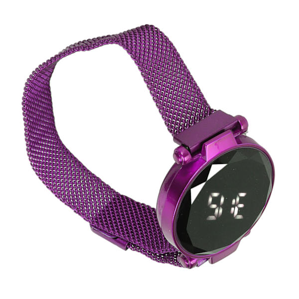 Naisten LED- watch LED-kosketusnäyttö Suuri näyttö Kestävä metalliseos Muotisuunnittelu Digitaalinen LED- watch tytöille Naisille Aikuisten Violetti