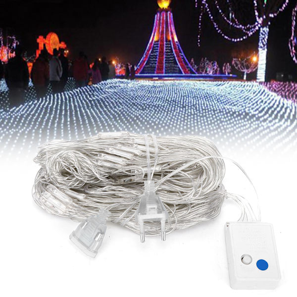 2x2m 144LED Nätljus LED Dekorativt Nätljus Inomhus Utomhus Dekoration EU-kontakt 220V Vit