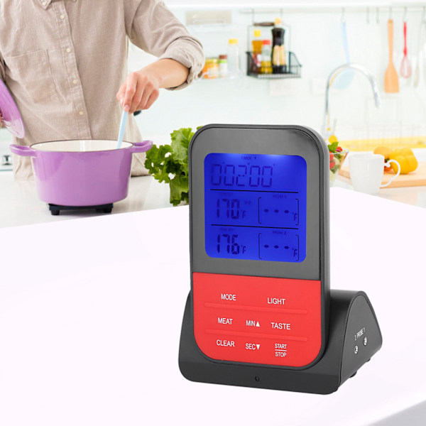 Digitalt display BBQ grill termometer kjøkken matlaging mat timing termometer
