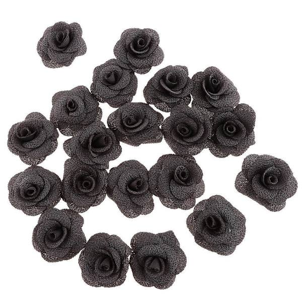 20 Stycken Silkesros Blomhuvud Knopp DIY Hantverk Bröllopsdekor Grå