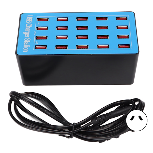 WLXA5+ 100W 20 Port USB Hub Lader Vegglader Hurtiglading Stasjon 100240V(AU Plugg )