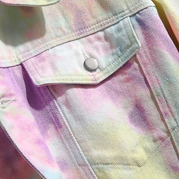 Tie Dye Multicolor Denimjacka för Män