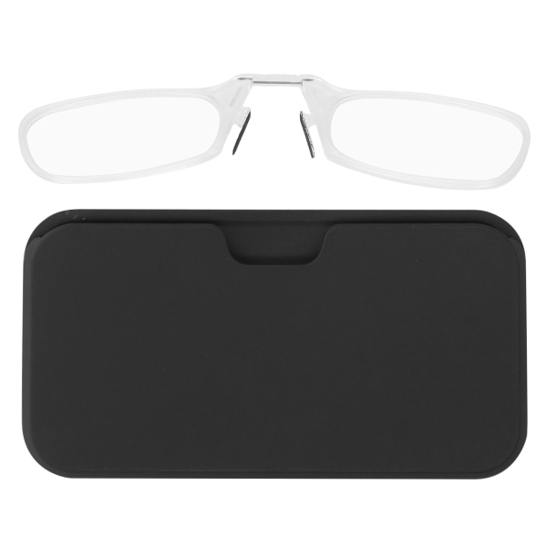 Blått lysblokkerende klemme nese-lesebriller Stilige PinceNez-stil presbyopiske briller (+300 transparente farger)