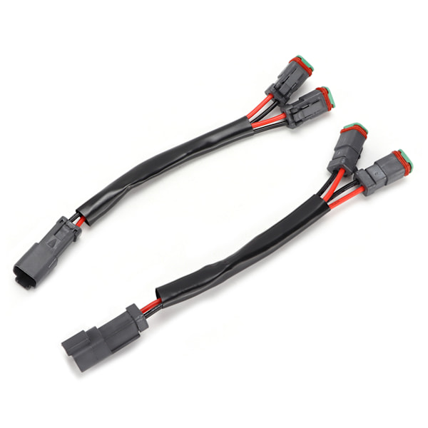 2 stk LED arbeidslys sokkel ledningsnett 2‑leder 2Pin hann til hunn Universal for bil