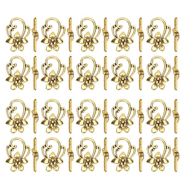 20 set armbandsspænde guld retro legering blomsterform OT spænde smykketilbehør