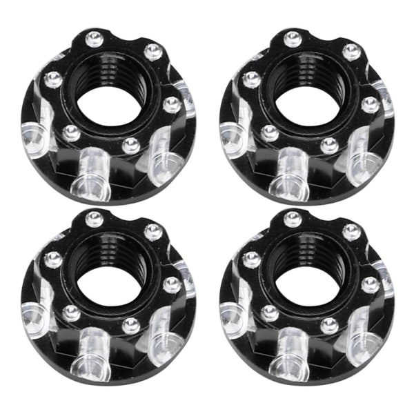 4 stk M4 utskjæringssekskantmuttere aluminiumslegering Passer til HSP Sakura D3 D4 1/10 RC CarBlack