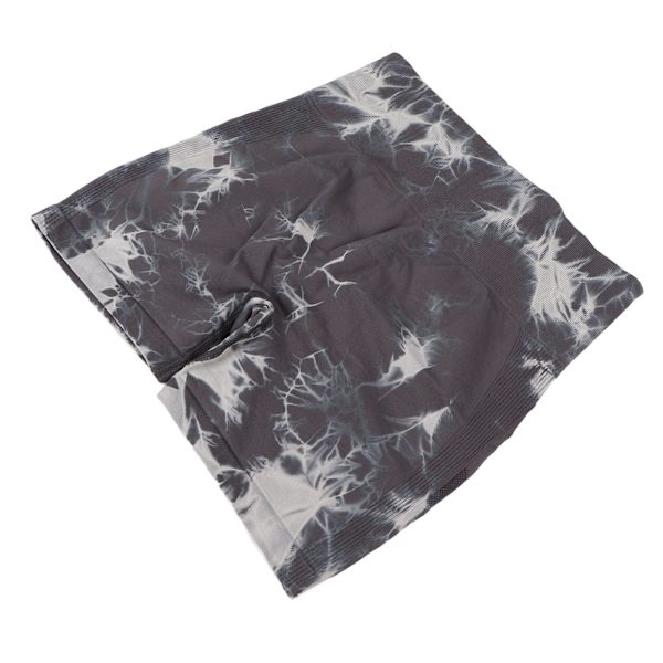 Yoga Shorts Hög Midja Grå Tie Dyeing Mjuka Rumplyftande Yoga Shorts för Kvinnor Löpning M