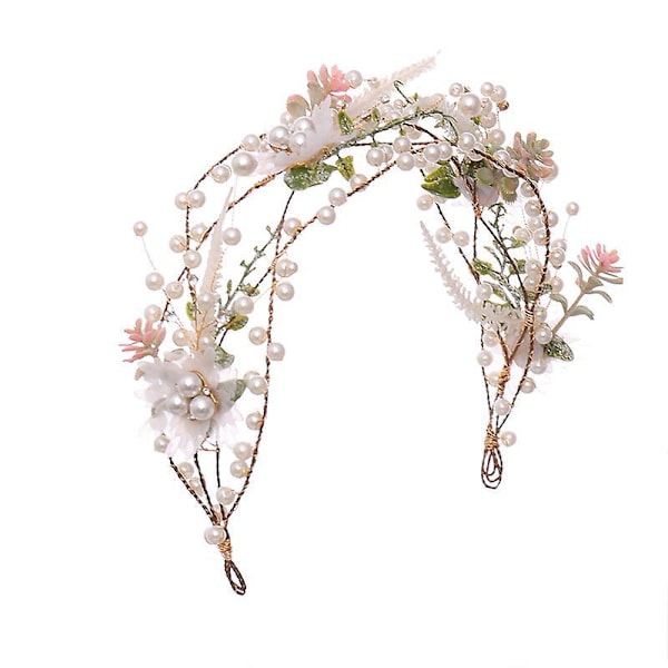 Pärlblommig Bröllopspannband - Elegant Brudhåraccessoar