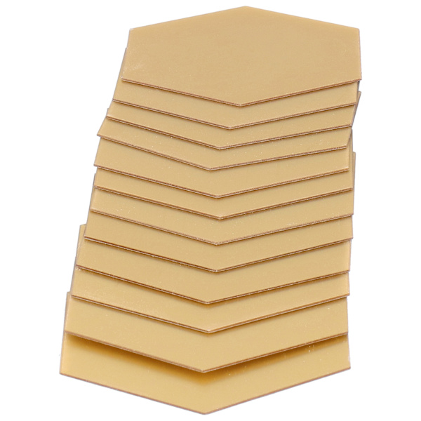 Akryl Hexagonal Spejl Indstilling Væg Selvhæftende Mærkater Dekoration til Hjem Værelse 20cm/7.9in Guld