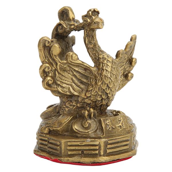 Mässing Fenix Staty Hög Hårdhet Bra Glans Fenix Dekorativa Figurer för Heminredning Samling Display Gåvor