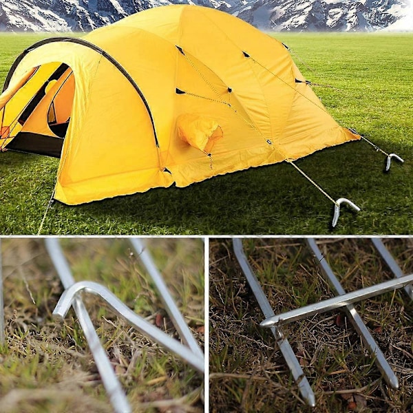 20 stk. teltplugger, 7 tommer metall teltplugger kroker kraftige teltspiker stål campingtelt for hardt underlag camping