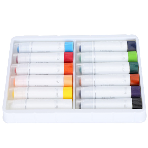 12 stk. Gouache malingpinner - roterende fargestifter for barn - vaskbare - fargerike - kraftig farge