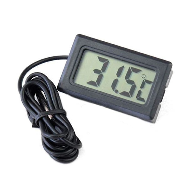 Digital LCD Termometer Temperaturmåler til Akvarier Køretøjer Reptiler Fiskekummer Køleskabe Fahrenheit Sonde