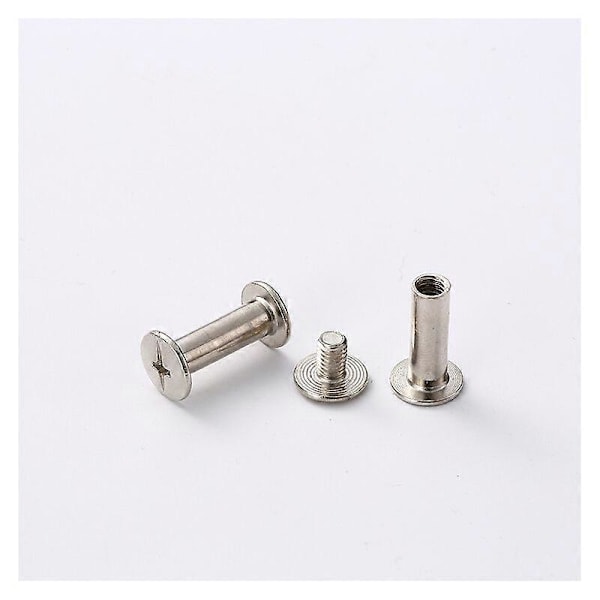 30 Set Bindningsskruvar, 5mm x 15mm Nickelpläterade Bindningsskruvar, Silverton, Starlight