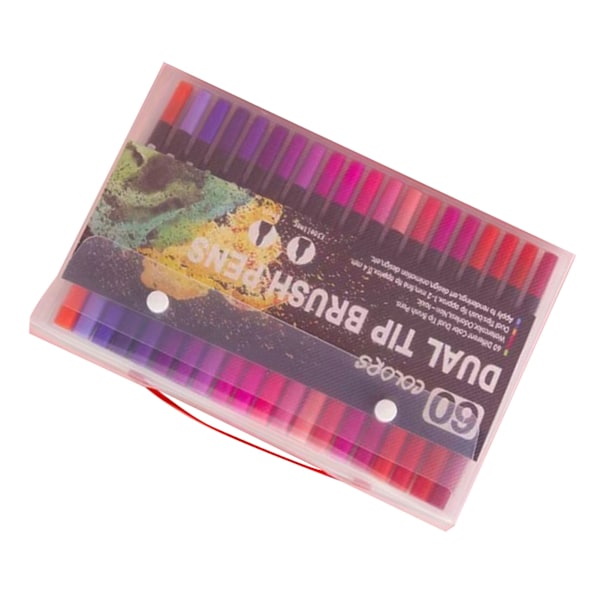 60 stk Graffiti-tusjer trygge dobbeltsidige assorterte farger vannbasert blekkmalingstusjer for tegneseriekalligrafi DIY