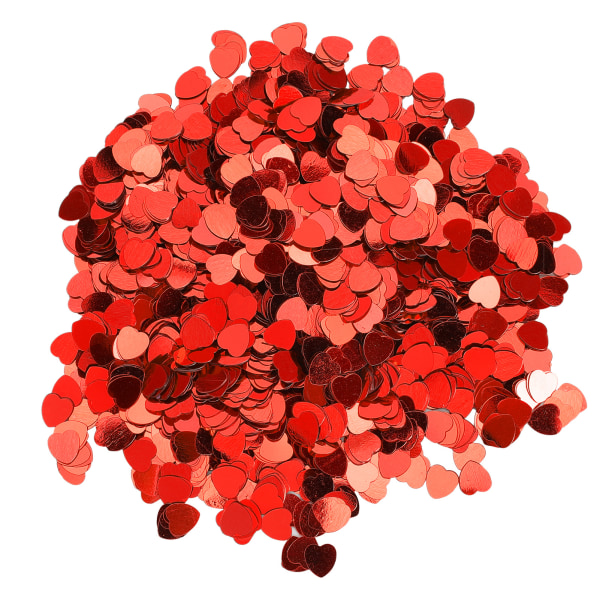 3000 kpl Sydämenmuotoinen konfetti häät ystävänpäivä paljetteja sprinkle osien koristelutarvikkeet (punainen)