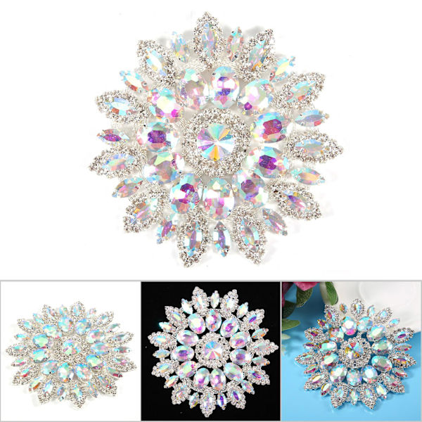 Kristallglas Rhinestones Dekoration DIY kläder Smycken Tillbehör (AB Färg Silver Base)