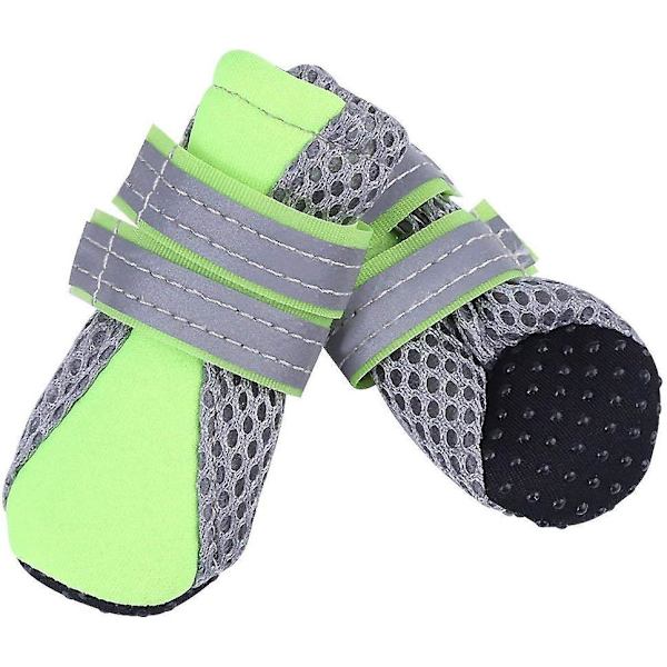 Hengittävät mesh kengät liukumattomalla pohjalla käpälän suojaamiseksi - 2 parin set (XL, vihreä)