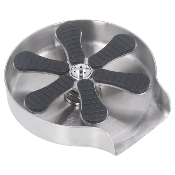 Køkkenvask Glasrenser 304 Rustfrit Stål Vask Kopvasker Renser Bar Glasrenser Vask 6 Blade Sølv