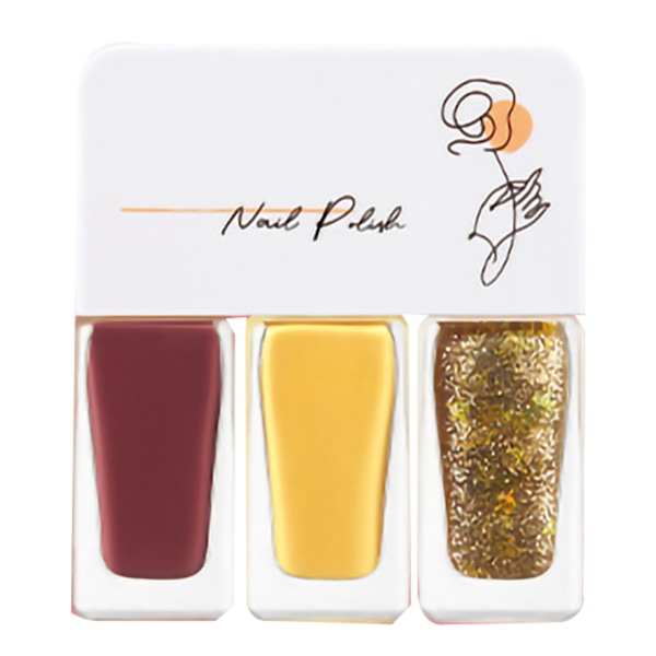 3-pack Vattenbaserat nagellackset för kvinnor, lätt att skala av, snabbtorkande nagellack för dejting, halloweenfest T01