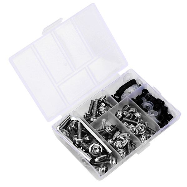 158 st/set Universal Fairing Bolts Packning Nyckel Kit Motorcykel TillbehörSilver