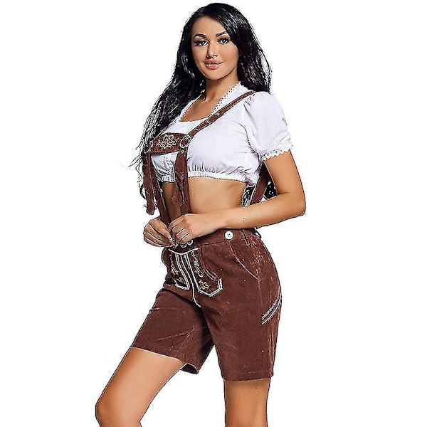 Perinteinen saksalainen Oktoberfestin asu naisille - Alppityylinen olkaimihousut juhla-asu 185cm