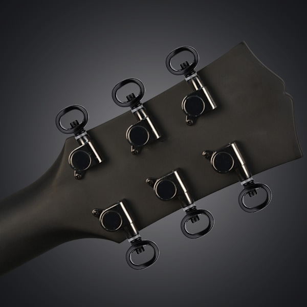 Svarte låsemaskinhoder for akustisk elektrisk gitar (6R)