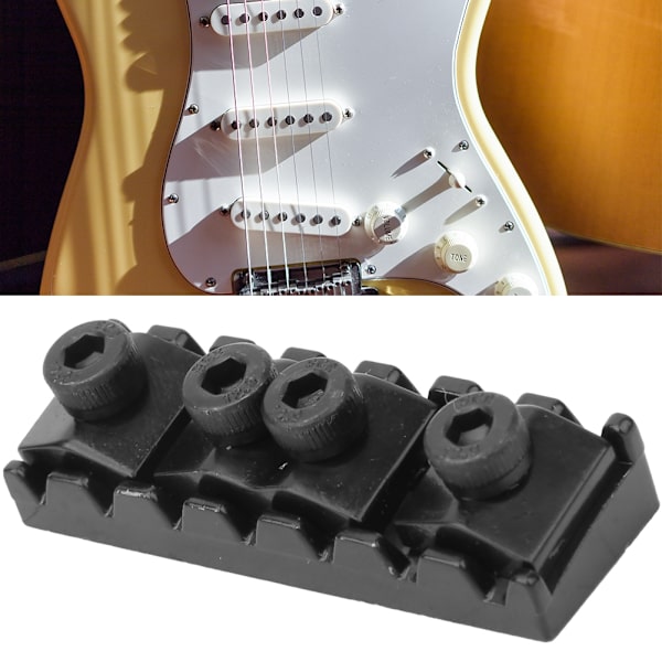 Elektrisk guitar låsemøtrik til 7-strenget dobbelt vippe musikinstrument tilbehør sort sølv (sort&nbsp; )