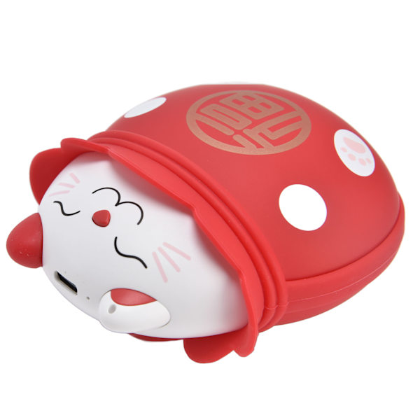 Elektrisk håndvarmer USB genopladelig dobbeltsidet bærbar Lucky Cat Mini handy varmer til vinterrød
