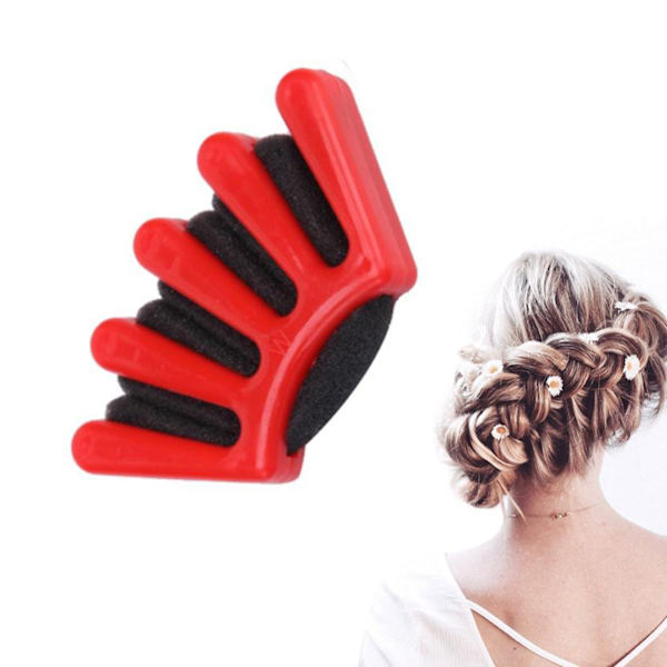 Bärbar roller-hårstylingverktyg gör-det-själv Brudhårflätning Twist Braid Maker Röd