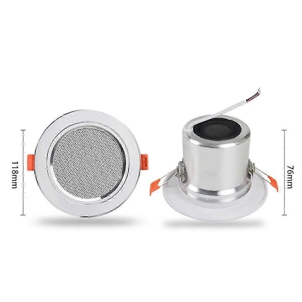 8 Ohm 10W Takhögtalare för Badrum Bakgrundsmusiksystem Fuktsäker Aluminiumburk Trendig Infälld Högtalare