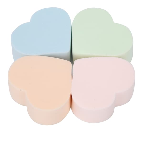 4 stk. Makeup Svamp Blød Hjerteform Våd Tør Brug Pudder Blush Foundation Blender Svamp