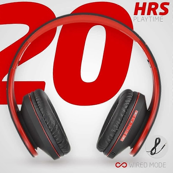 Bluetooth Over-Ear Hodetelefoner, Trådløs Stereo Sammenleggbar med Innebygd Mikrofon, Svart