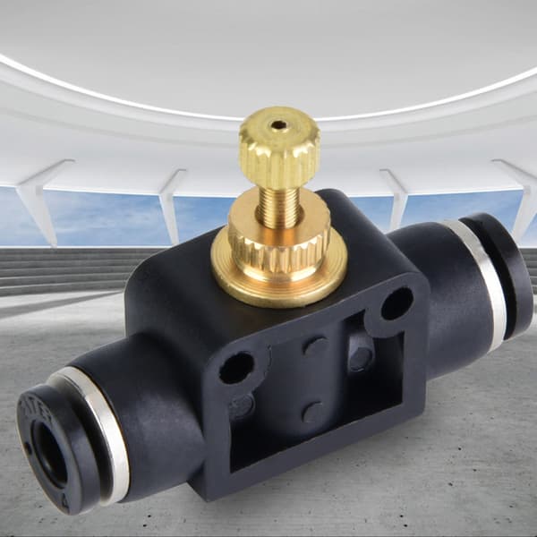 4/6/8mm Rør Luftstrømkontroller T Form Rør Pneumatisk Fittingsregulatorventil (8mm)